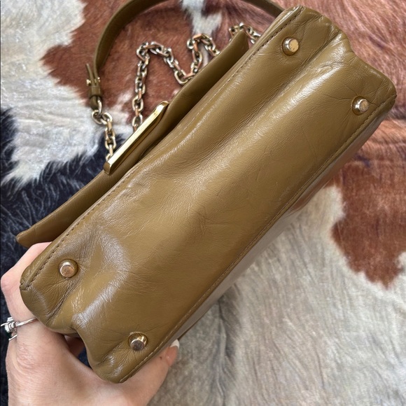 3.1 Phillip Lim Olive Alix Soft Leather Paperclip Chain Crossbody Bag Orig $695 - Picture 5 of 15